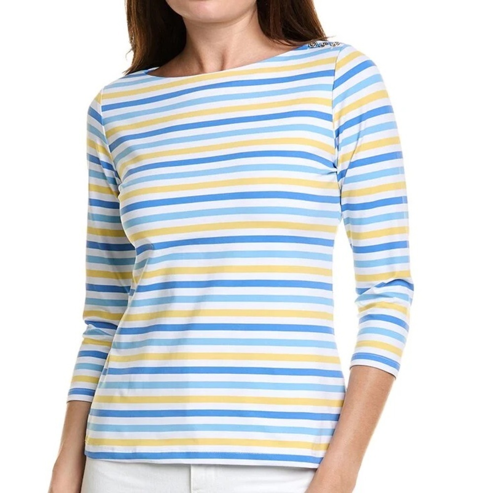 J. McLauglin Catalina Striped Multicolor Women's Top  Size Medium